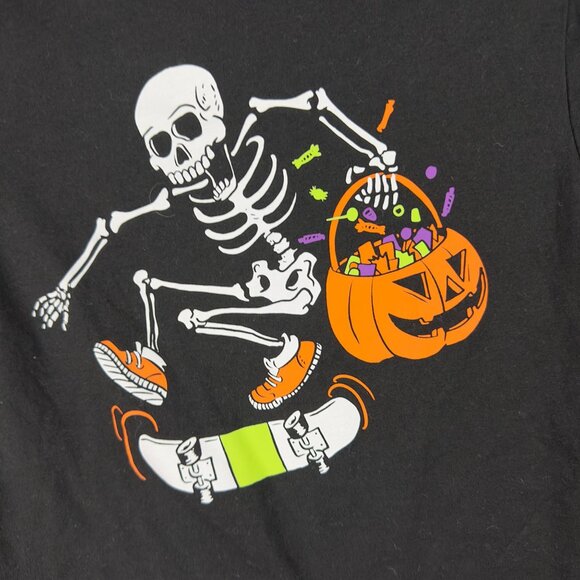 Wonder Nation Halloween Skeleton Skater Tee Youth L (10-12) Black Short Sleeve - Picture 3 of 6